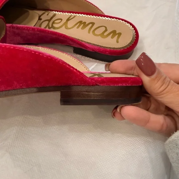 EUC Sam Edelman Linnie Pink Velvet Mule – Size 8 - Picture 7 of 11